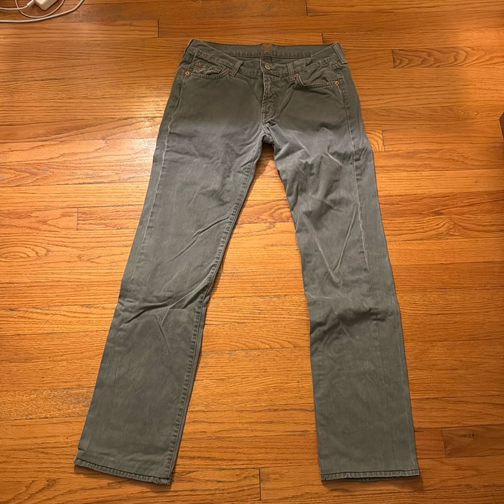 Sage green 7 for all mankind jeans